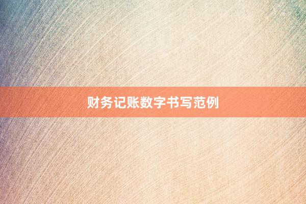 财务记账数字书写范例